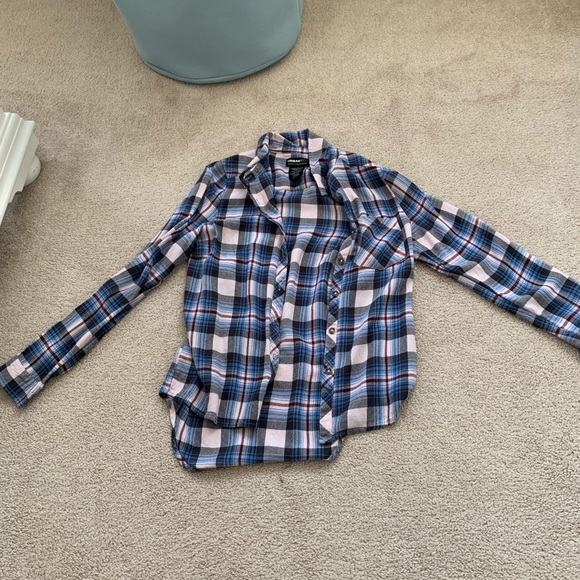 Urban Kids Blue & Burgundy Flannel - Picture 1 of 4